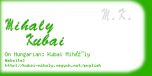 mihaly kubai business card